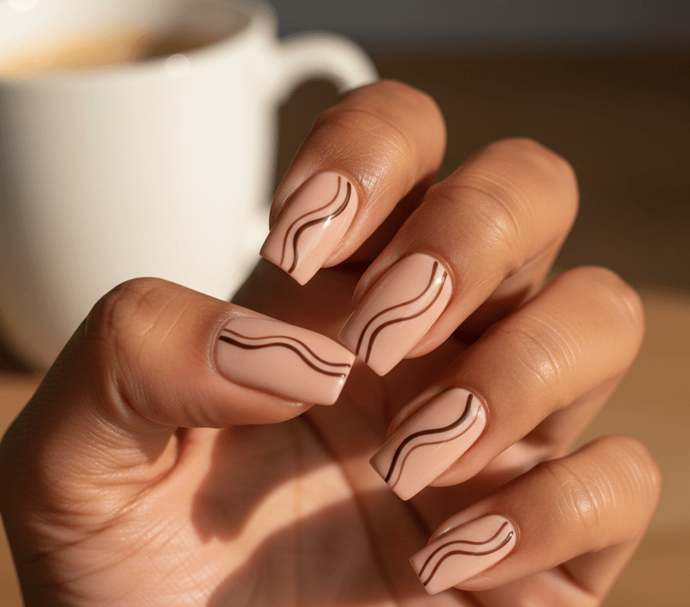 Coffee Swirl Nails The Perfect Blend of Chic and Cozy