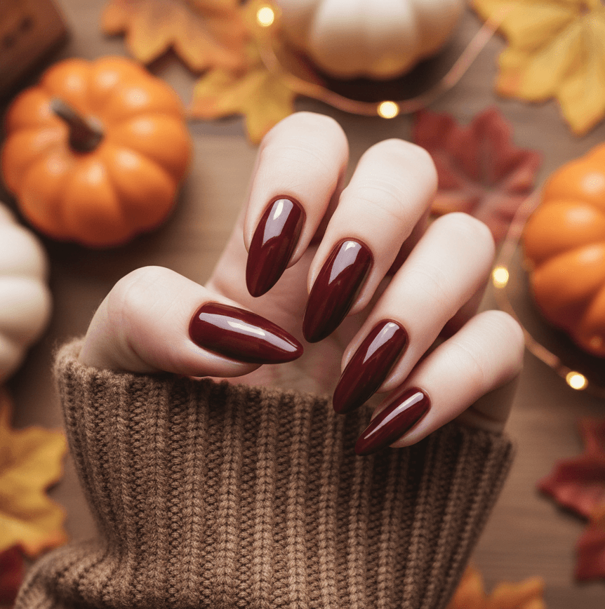 The Perfect Burgundy Fall Nails for Sweater Weather
