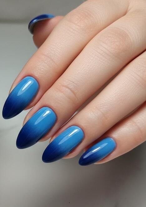 Blue Ombre Nails