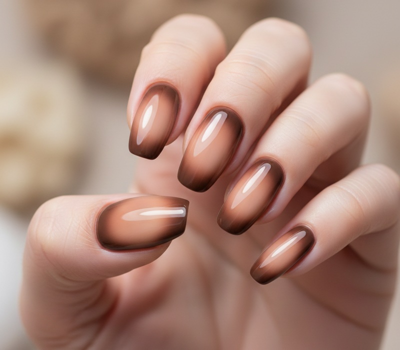 Brown Aura Nails