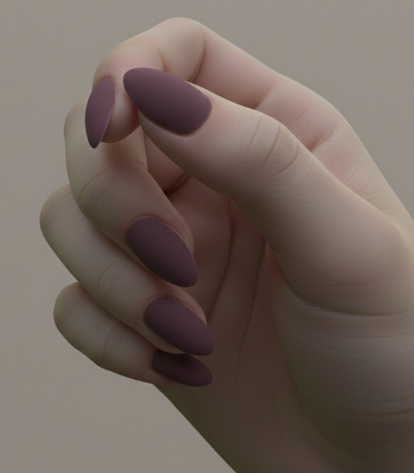 Deep Plum Matte Nails