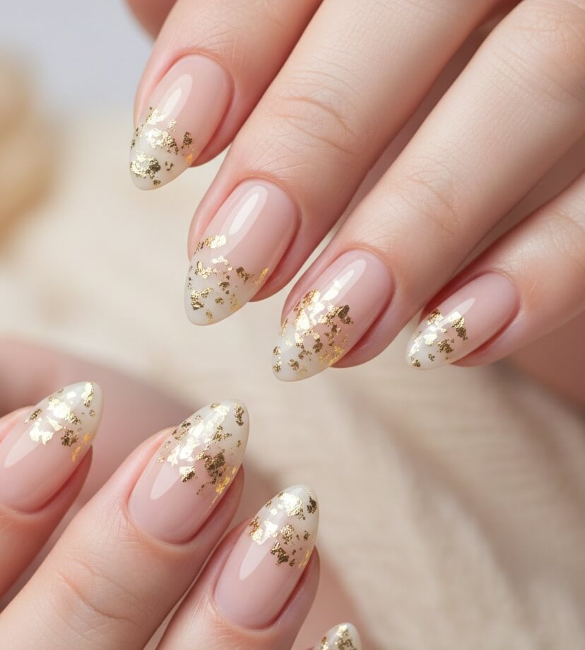 Gold Leaf Minimalist Nails