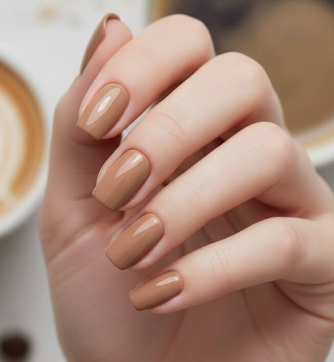 Latte Brown Nails