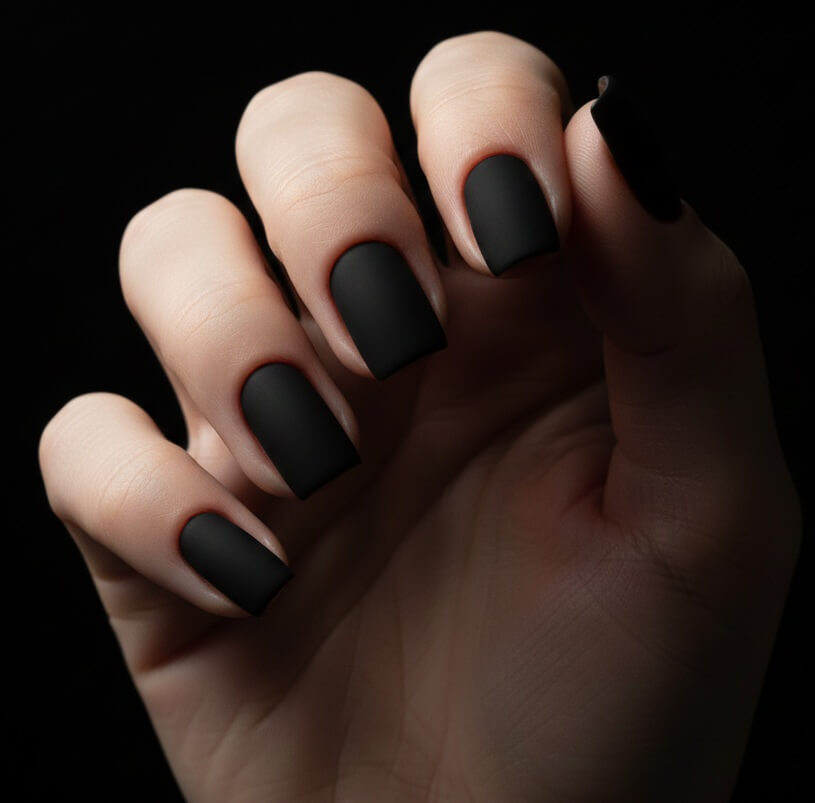 Matte Black Nails