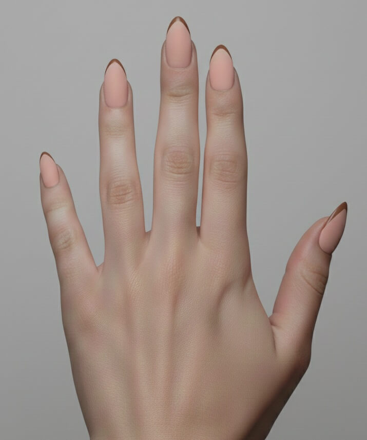 Matte Brown French Tips