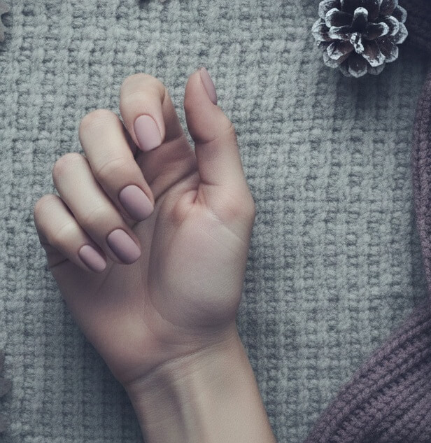 Matte Lavender Grey Nails
