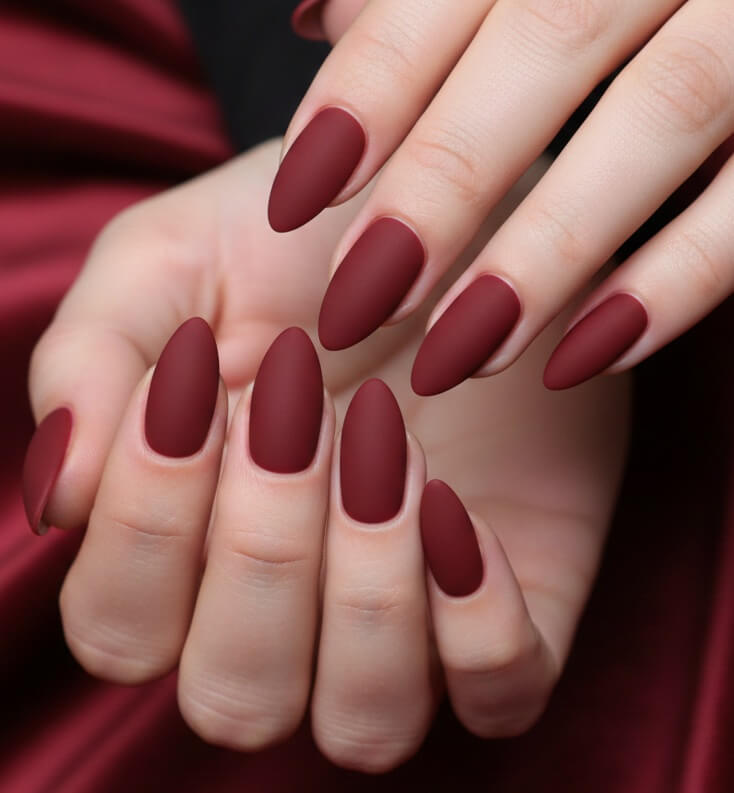 Matte Red Velvet Nails