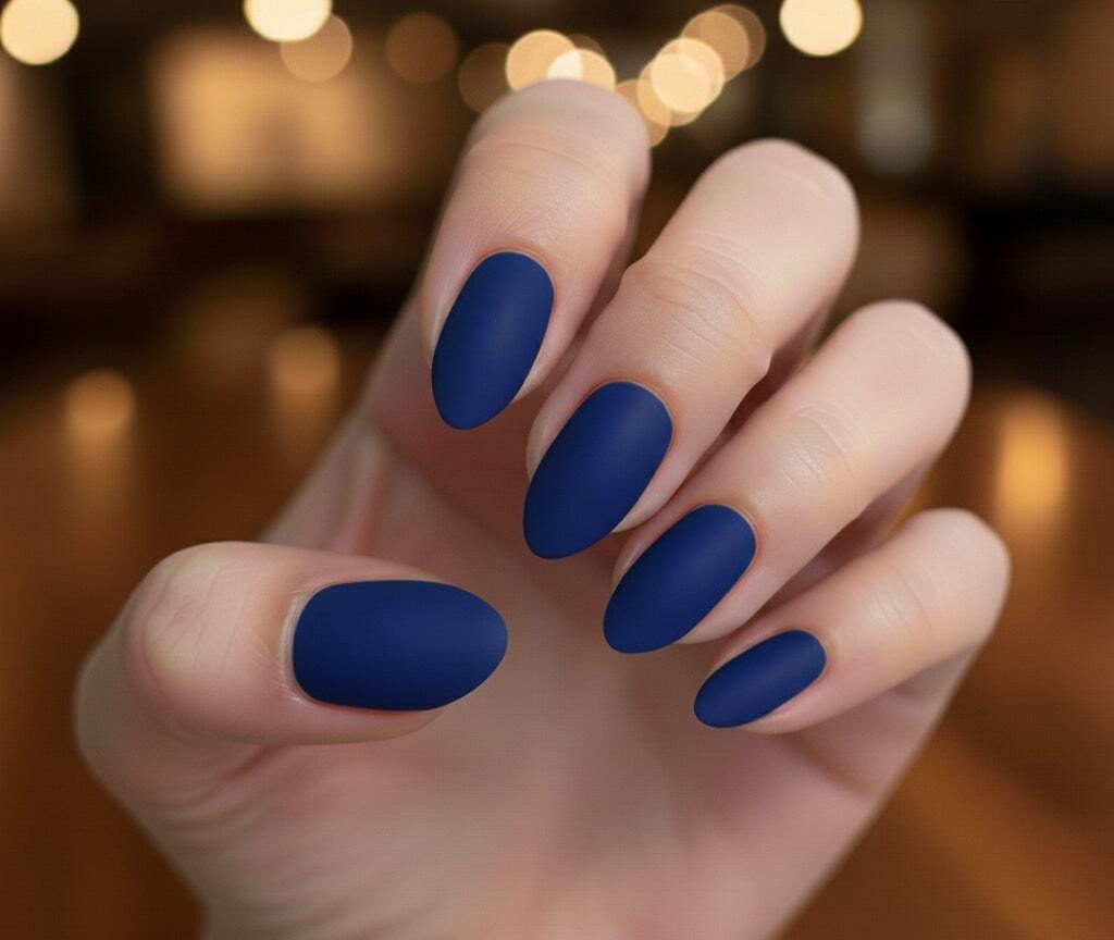 Matte Royal Blue Nails