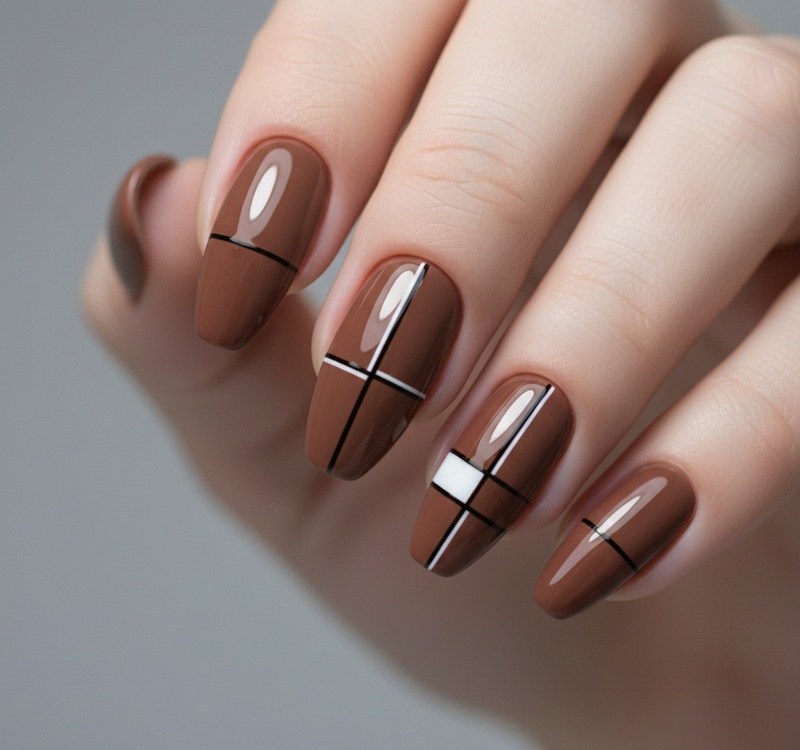 Matte and Glossy Contrast Nails