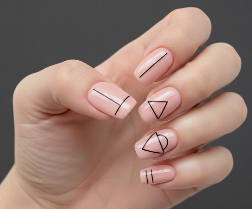 Minimal Line Art Nails