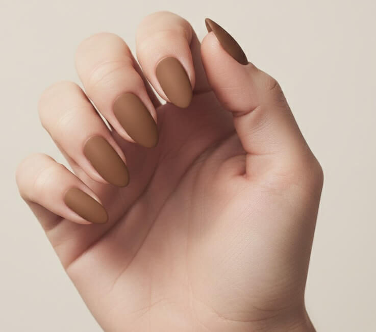 Mocha Brown Matte Nails