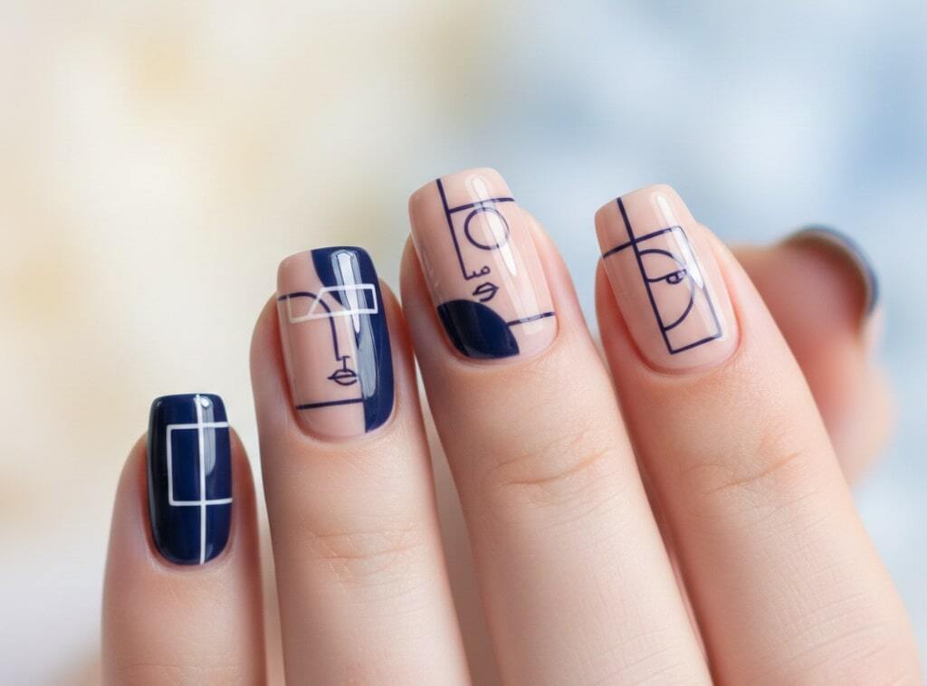 Navy Blue and Nude Combo