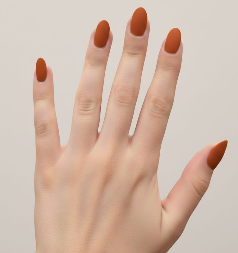 Pumpkin Spice Orange Matte Nails