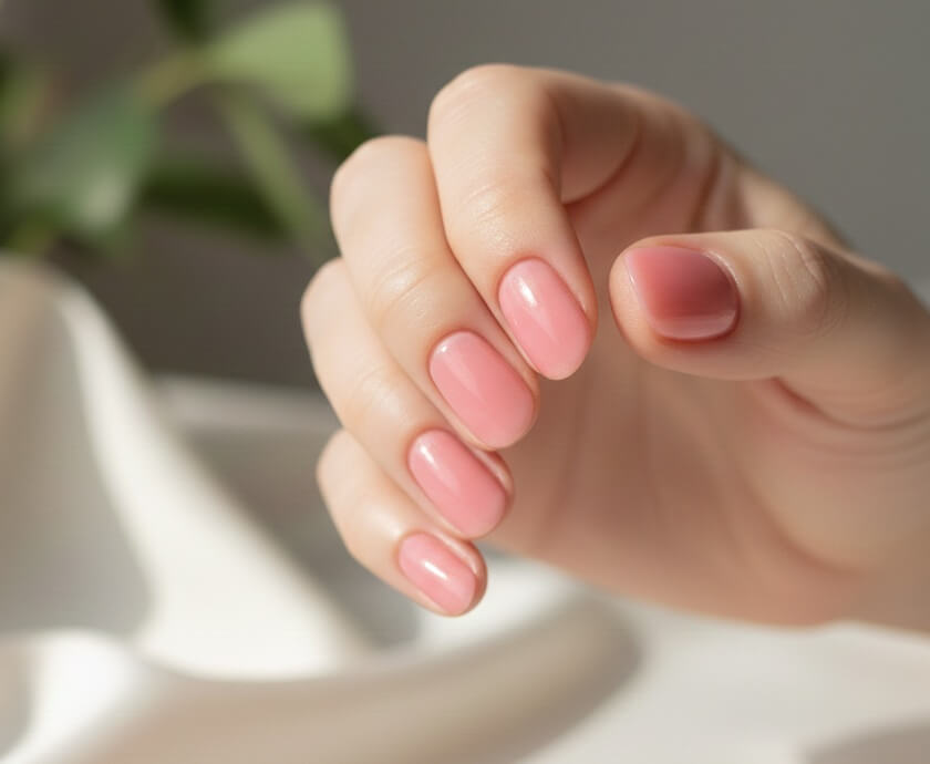 Sheer Pink Jelly Nails