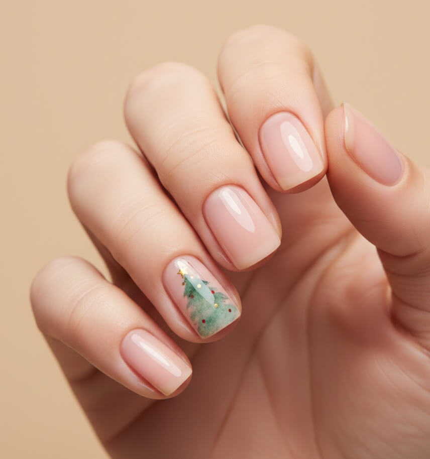 Watercolor Green Christmas Tree