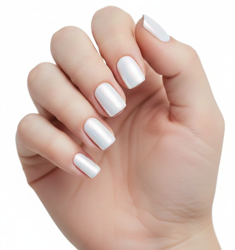 White Chrome Nails