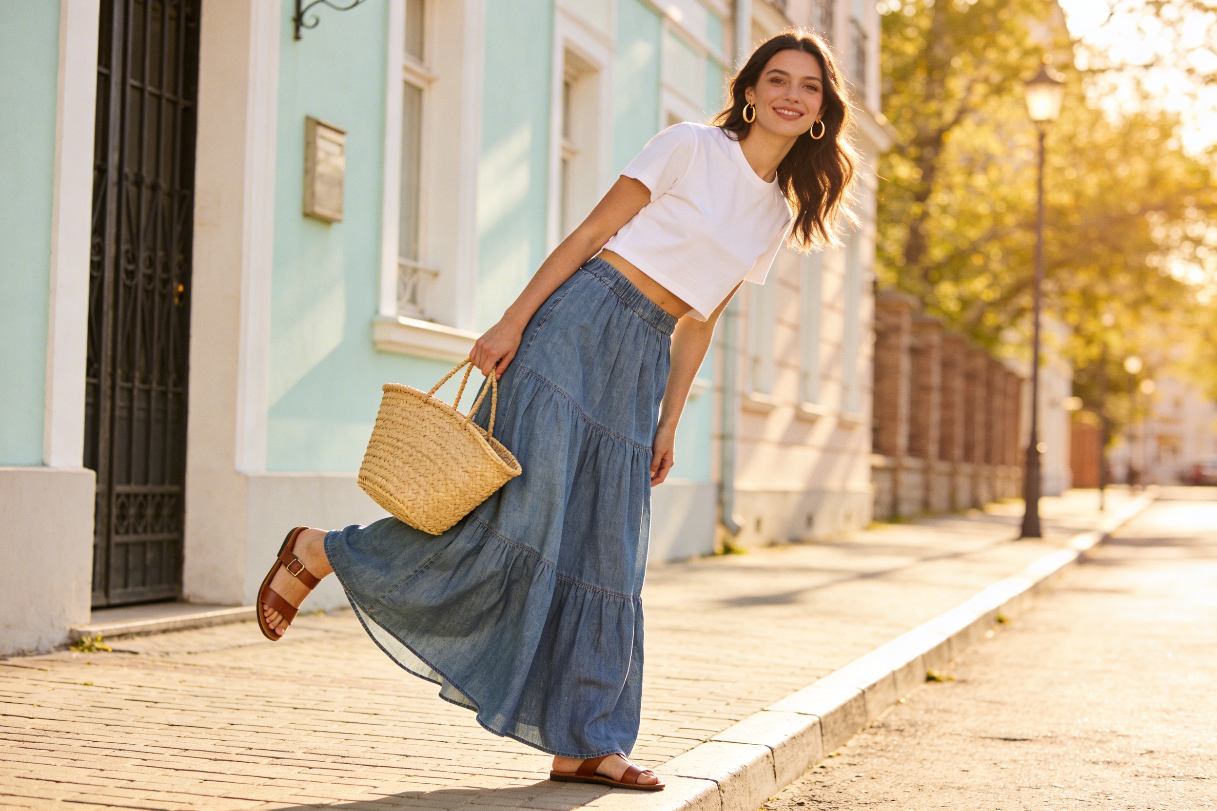 15 Cute Maxi Skirt Spring Outfits 2026 Denim Ideas for You