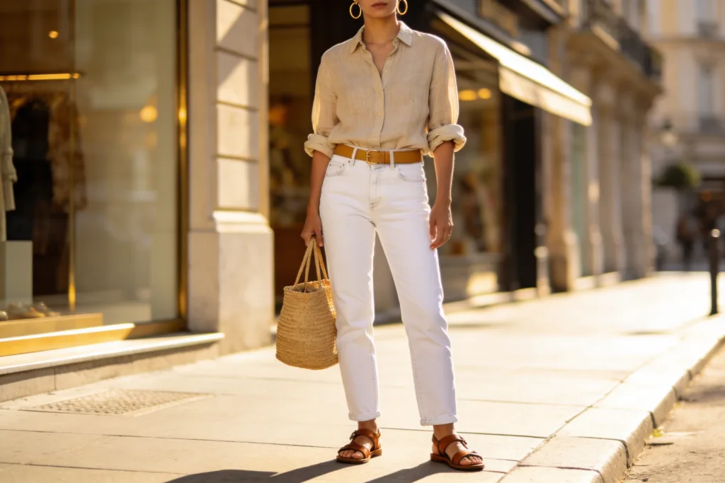 10 Outfits with White Jeans for Fresh Clean Style That Shine