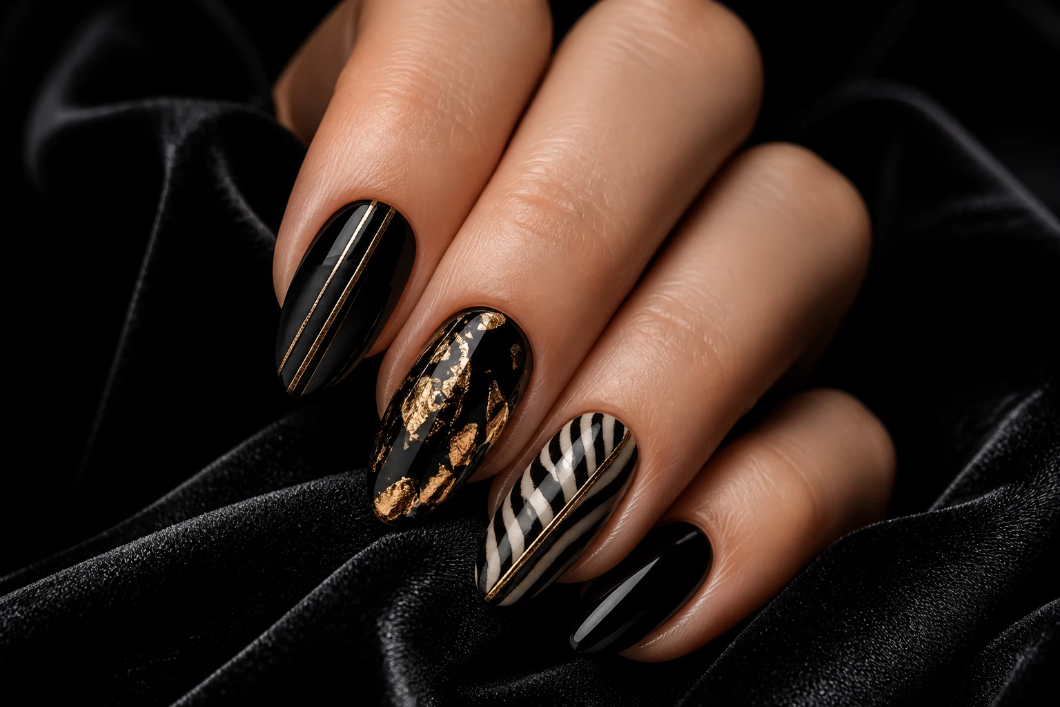 10 Black and Gold Baddie Nail Ideas: Luxe Edit