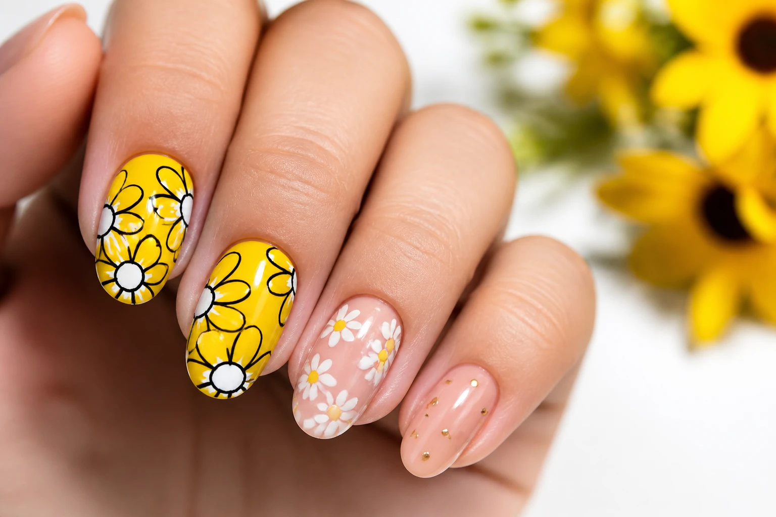 14 Daisy Nail Art Designs That Pop Now