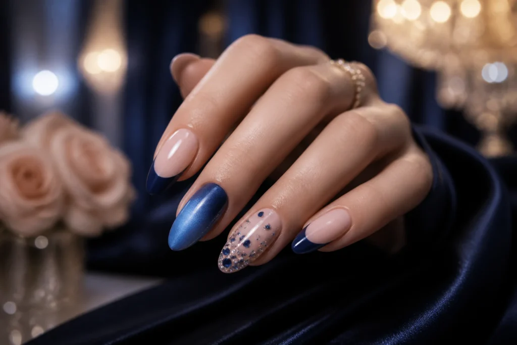 13 Classy Blue Prom Nail Designs That Wow