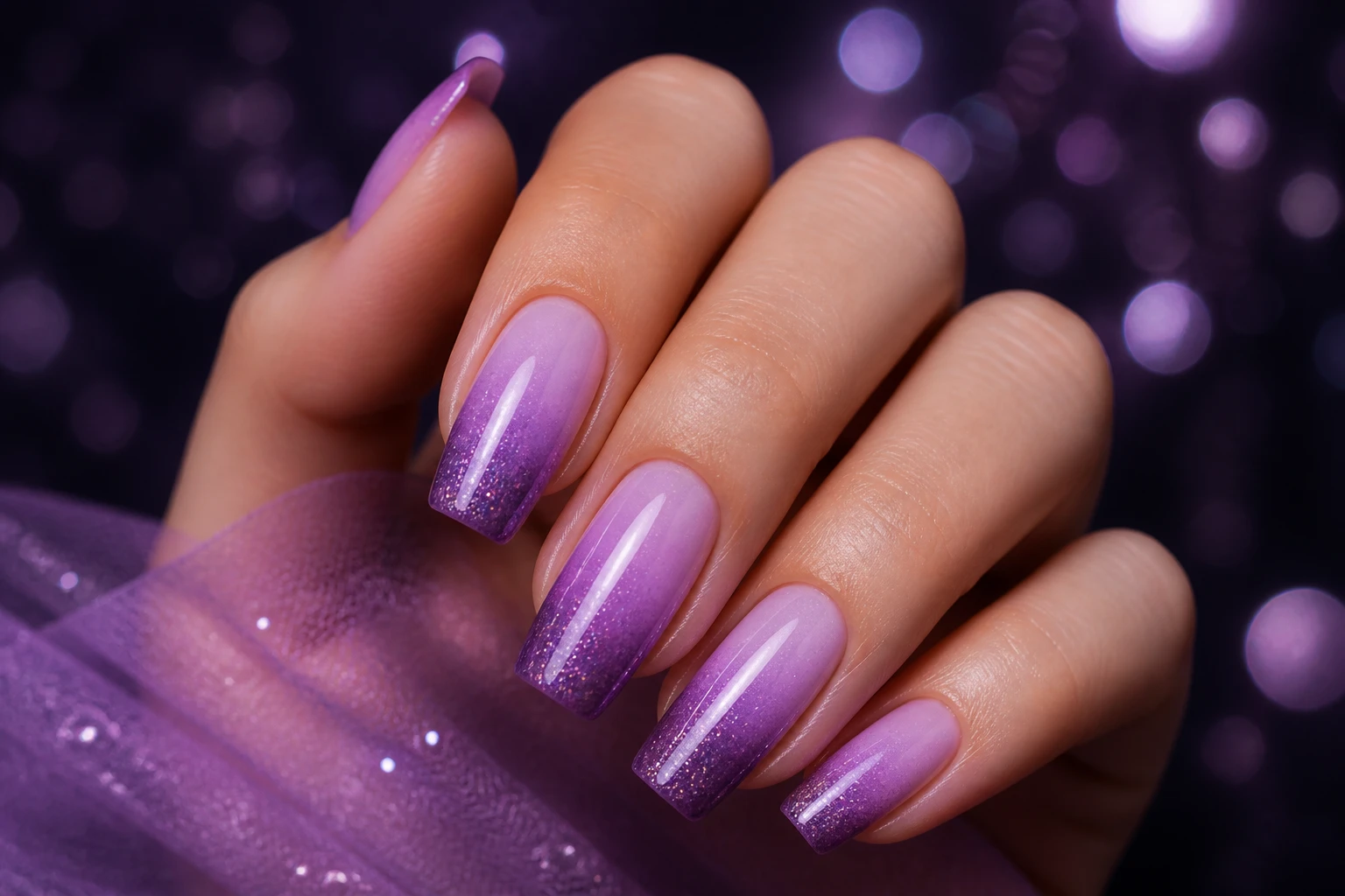 12 Purple Prom Nail Ideas That Pop on Prom Night