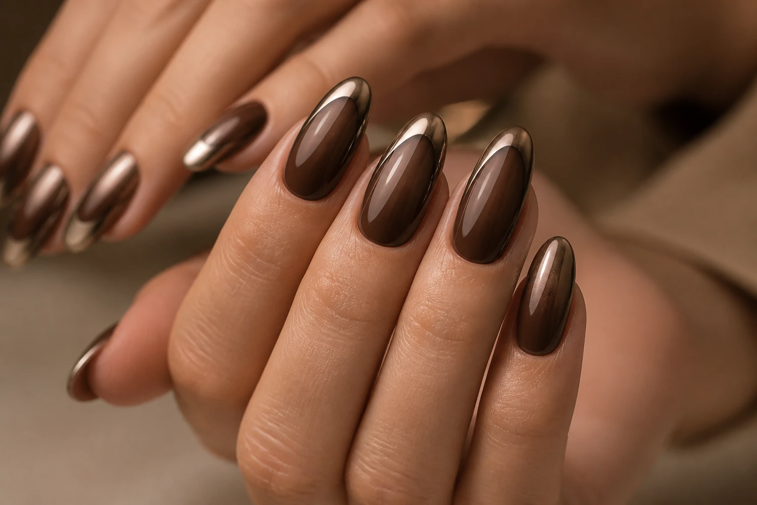 12 Brown Chrome Nails That Look Ultra Luxe: Luxe Vibes