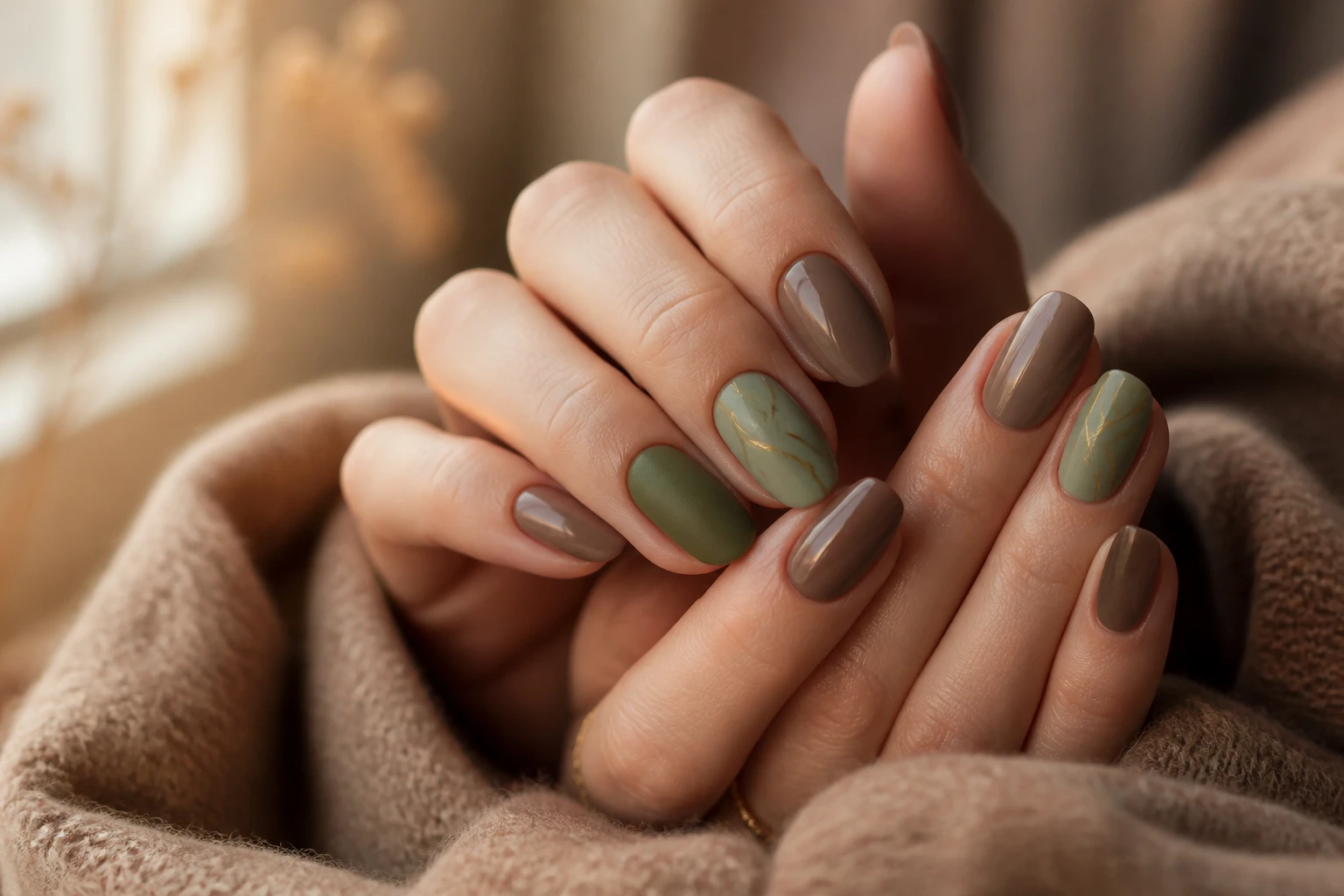 15 Earth Tone Nail Designs for a Cozy Autumn Look: Cozy Edition