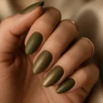 14 Olive Green Almond Nails That Look Expensive: Luxe Picks