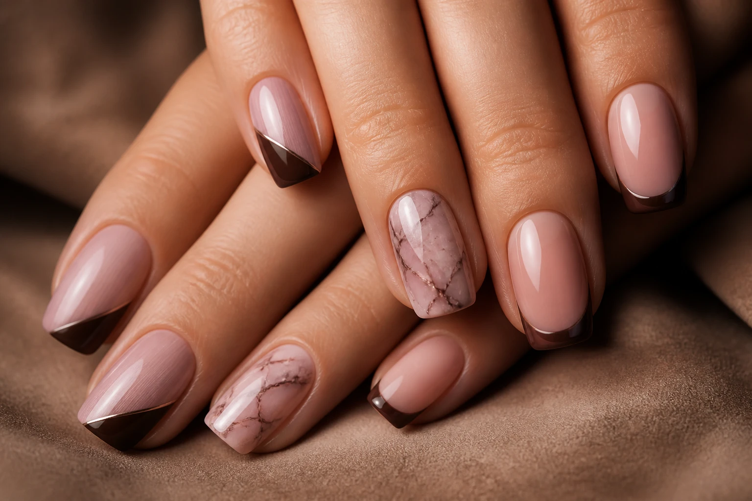 14 Pink and Brown Nail Designs Perfect for Fall: Chic & Cozy