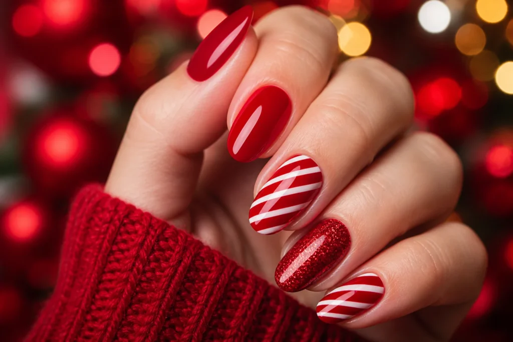 12 Red Christmas Nail Ideas That Spark Holiday Glam