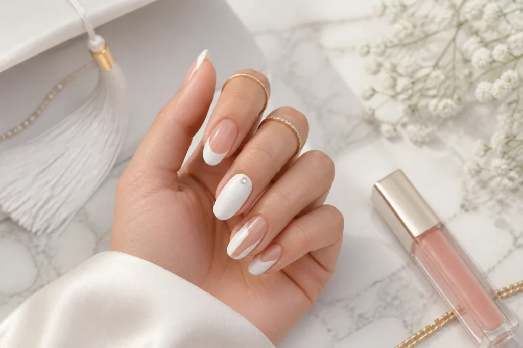 13 Graduation Nails White: Chic White Mani Ideas