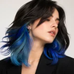 12 Blue Peekaboo Hair Color Ideas for a Fun Pop of Color: Bold & Playful